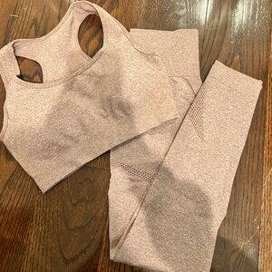 Dusty Pink Sports Bra and Leggings Set